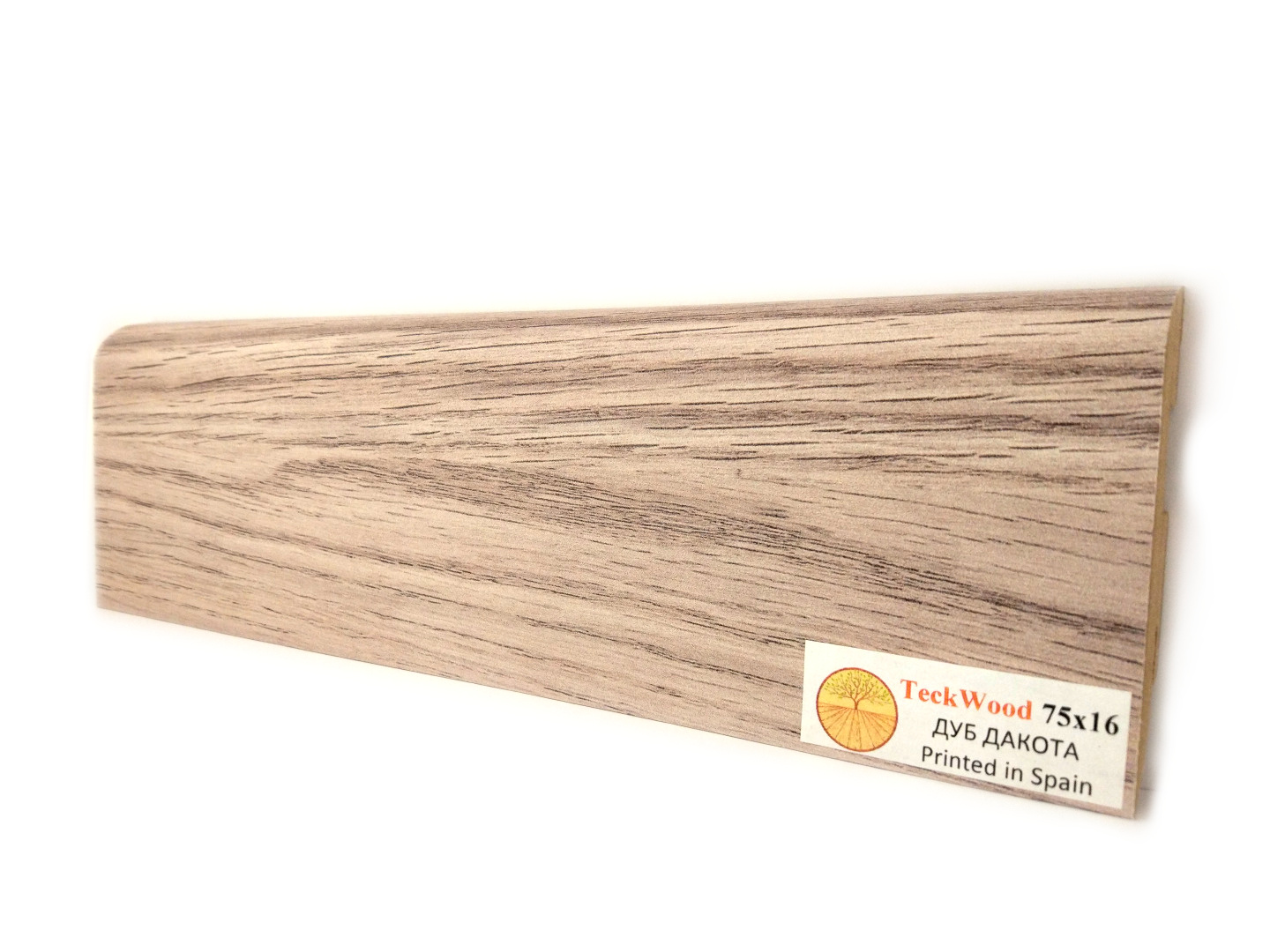 Плинтус МДФ ламинированный TeckWood Дуб Дакота 2150×75×16